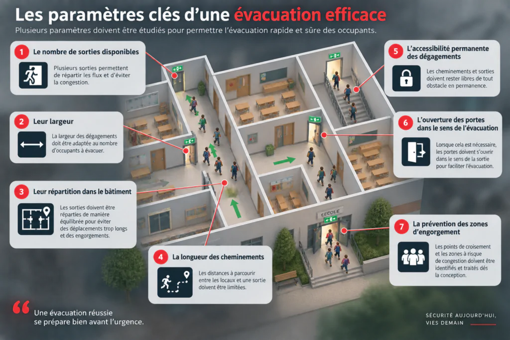 les paramètres clés d'une évacuation efficace
